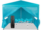 6.5X6.5FT Two Doors & Two Windows Practical Waterproof Right-Angle Folding Tent Lake blue 84886364