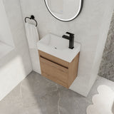 18'' Floating Wall-Mounted Bathroom Vanity with White Resin Sink & Soft-Close Cabinet Door W99936260