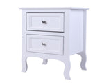 2pcs Country Style Two-Tier Night Tables Large Size White 34800355