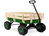 Heavy Duty Steel Wooden Side Support Cargo Wagon with 10" All-Terrain Air Tires, Up to 220lb Load 30075861