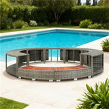 Outdoors Hot Tub Surround Gray Poly Rattan /poly rattan hot tub surround 81126666