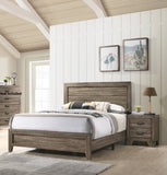 1pc Transitional 2-Drawer Nightstand with Metal Hardware Rustic Gray Finish Bedroom Furniture B011P144710