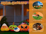 8 ft Long Halloween Inflatable Pumpkin Candy Display with Eyeball and 7 Warm White LED Lights 56535524