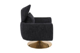 Classic Mid-Century 360-degree Swivel Accent Chair, Black Linen W1361104584
