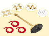 4PCS Gold Stanchions Posts with 3PCS 5 ft Red Velvet Rope, Red Velvet Rope Stanchion Set Crowd 82790291