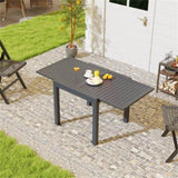 Retractable outdoor dining table, gray patio table for 4-6 with Aluminum Frame 53682581