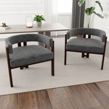 COOLMORE Modern Accent Chair Teddy Upholstered Armchair with Open Back 3 Legs Barrel Dining Chair W395P233456