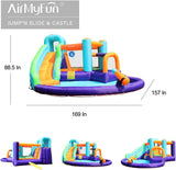 ZNTS AirMyFun Inflatable Bounce House, Jumping Castle with Water and Slide, Inflatable Bouncer with Air W1134126874