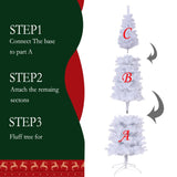 ZNTS 7.5FT White Slim Artificial Christmas Tree Includes Foldable Metal Stand 03440975