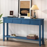 U_STYLE Contemporary High-Quality Entryway Console Table with 4 Spacious Drawersm,1 Practical Bottom N711P218638V