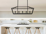 5-Light Farmhouse Kitchen Island Lighting,5 Light Industrial Linear Chandelier for Dining Room Metal W5008P465021