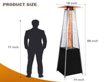 Patio Heater 48,000 BTU Heaters for Patio Propane with Detachable Wheels, Protective Cover, 74289514