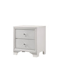 ZNTS 1pc Modern Glam Style Crisp White Finish Two Drawer Nightstand Embossed Crocodile Pattern B01181033