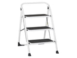 Home Use 3-Step Short Handrail Iron Ladder Black & White 46578400