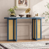 TREXM Farmhouse Rattan Console Entryway, Narrow Console with Storage, Hallway N715P245743M
