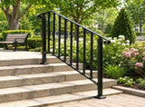 Matte black 3-tier ABS plastic handrail for patio stairs 20453346