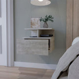 Concrete Gray 2-Tier Shelf Floating Nightstand B062P175169