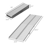 ZNTS 10' wheelchair ramp Portable folding ramp silver 92415508