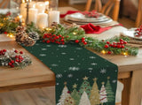 Christmas Table Runner 13x72 Inch, Xmas Trees Snowflakes Holiday Decorative Farmhouse Table 32592343
