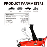 ZNTS 2.5 Ton Low Profile Floor Jack,Steel Racing Floor Jack with Dual PistonsQuick Lift Pump,Hydraulic 14598116