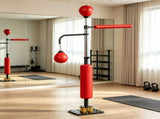 Red Speed Punching Bag 4.6'-6.7' Reflex Bag Boxing Training Equipment Adjustable Height Boxing Bag 96049303