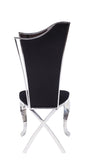 Black and Stainless Steel Side Chair with X-Shaped Back Leg B062P215490