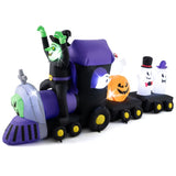 8.2ft Halloween Inflatable Train - Witch, 4 Ghosts & Pumpkin Design, 7 LED Lights 48309737
