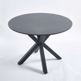 ZNTS 42.1"BLACK Table Mid-century Dining Table for 4-6 people With Round Mdf Table Top, Pedestal Dining W234P143405