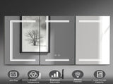 LED Bathroom Wall Cabinet, 3 Door Bathroom Mirror Cabinet, white 13234989