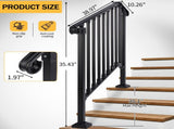 Matte black 3-tier ABS plastic handrail for patio stairs 20453346