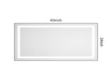 40 x 24 Inch LED Bathroom Mirror with Front and Backlight, Wall Mounted Vanity Mirror with Aluminum W2287P309232