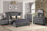 Modern Style Crystal Tufted Upholstery 5-Drawer Chest finished with Velvet Fabric made with Wood in 733569252343