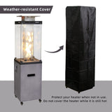 ZNTS 16 Inch x 61 Inch Height Outdoor Propane Gas Fire Heater With Tempered Glass W2029120098