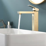 Gold Bathroom Faucet, Brushed Gold Faucet for Bathroom Sink, Gold Hole Bathroom Faucet Modern W1932P156230