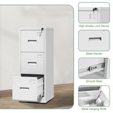 3 Drawer Metal Vertical File Cabinet with Lock and Card Slot Office Home Vertical File Cabinet for 09981331