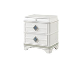 Laguna Modern Style 2-Drawer Night stand Made with Wood, Hidden Jewelry Drawer and Crystal Accents G150108982