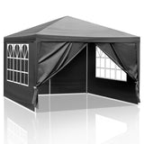 ZNTS 10'x10' Gazebo Waterproof Outdoor Canopy Patio Tent Party Tent for Wedding BBQ Cater, Black 35412420