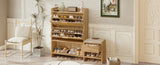 47.2" Shoe Storage Cabinet Rattan Shoe Storage Organizer With 2 Flip Drawers, a Storage Drawer and a N719P228419D