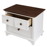 Wooden Captain Two-Drawer Nightstand Kids Night Stand End Side Table for Bedroom, Living Kids' WF305273AAK