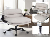 Criss Cross Chair with Flip-Up Arms, Faux Leather Cross Legged Office Chair with Adjustable Height & 89058747