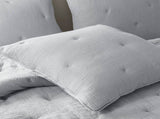 3-Piece Full/Queen Cotton Embroidered Quilt Set,Blue B035P408345