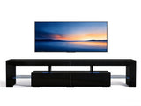 High Gloss TV Stand with RGB LED Lights, 61.4" x 13.8" x 15.7", MDF UV 13779734