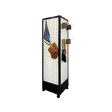 Four sided rotating pegboard display stand made of MDF and aluminum alloy for craft display, vendor W2221P191203