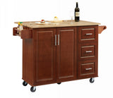 Kitchen Island with Drop Leaf Countertop, Rolling Kitchen Island Cart , Barn Door Kitchen Island W1820P195006