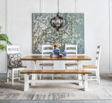 Farmhouse Chandelier, 6-Light Wood Chandelier Pendant Light Fixture with Adjustable Chain for Dining W2078137920