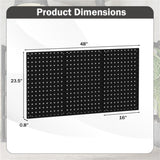 Black Wall-Mounted Pegboard Wall Organizer Kit 4 ft.Metal Toolboard 18086385