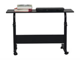 Rolling Desk Adjustable Height Side Table P2 Chipboard Steel Black 31.5x15.75in 02396702