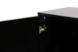 TREXM Modern sideboard with Four Doors, Metal handles & Legs and Adjustable Shelves Kitchen Cabinet WF295368AAB