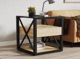 1 piece Modern End Table with Drawer - Nightstand for Bedroom & Living Room, Natural Wood MDF & W241P246913