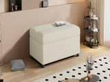 Twin Size Folding Ottoman Sleeper Bed with Mattress Convertible Guest Bed, White N719P243722K